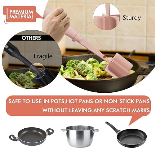 2 Pack Upgrade Meat Chopper, Heat Resistant Meat Masher for Hamburger Meat, Ground Beef Smasher, Nylon Hamburger Chopper Utensil, Ground Non Stick Mix Chopper Mix Potato Masher Tool (Pink) thumbnail 7