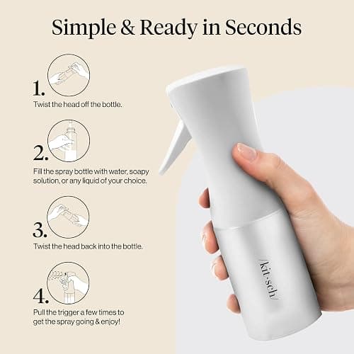Kitsch Continuous Spray Bottle for Hair – White, 150ml | Fine Mister Spray Bottle & Water Spray Bottle – Recycled Hair Spray Bottle – Spray Bottles for Cleaning, Styling, & More thumbnail 7