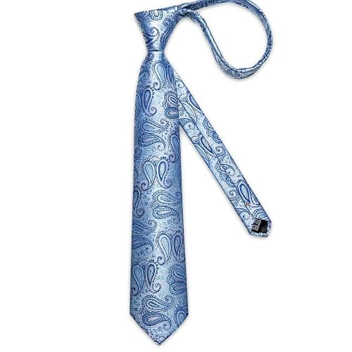 DiBanGu Silk Floral Ties for Men Woven Paisley Necktie and Tie Clip Handkerchief Cufflinks Set for Party Wedding thumbnail 3