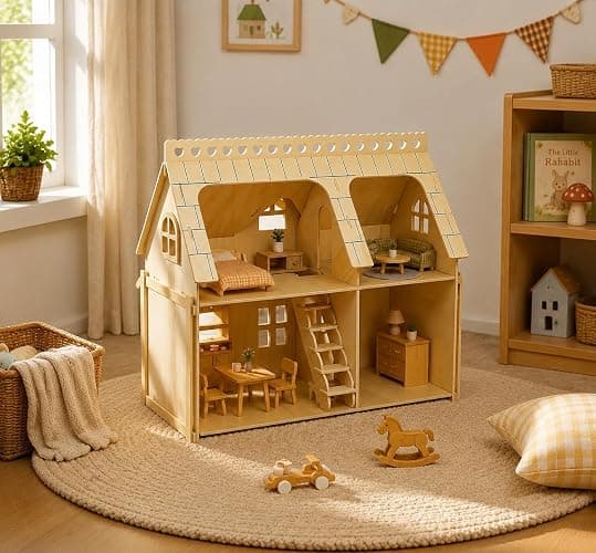 CUTEROOM 3D Puzzle House,Fantasy Villa Model Kit DIY Miniature Dollshouse | Pre-cut, glue-free assembly, Natural wood,Creative gift for adults thumbnail 6