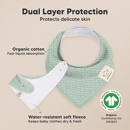 KeaBabies 8-Pack Organic Baby Bandana Bibs for Boys, Girls - Super Absorbent Triangle Baby Bibs for Drooling and Teething Infant, 100% Cotton Extra Soft for Newborn, Infant 0-36 Months (Nordic) thumbnail 3