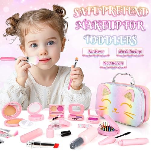 Pretend Makeup for Toddlers, Toy Play Makeup Set for Kids 3-5, Toddler Makeup Kit Pretend, Cat Toys for Kids Fake Makeup, Birthday Gifts Toys for 3 4 5 6 7 8+ Year Old Girls (Not Real Makeup) thumbnail 7