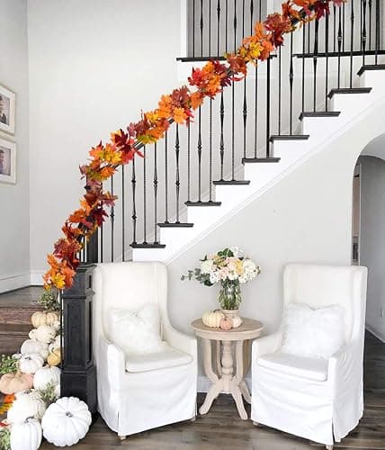 DearHouse 2 Pack Fall Garland Maple Leaf, 5.9Ft/Piece 7 Colors Hanging Vine Garland Artificial Autumn Foliage Garland Thanksgiving Decor for Home Wedding Fireplace Party Christmas thumbnail 7