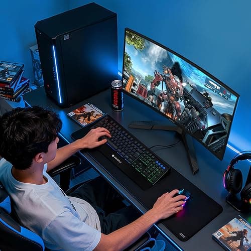 KOORUI 27 Inch Curved Gaming Monitor, Full HD 1080p 1500R 180Hz Computer Monitor, 99% sRGB, Adaptive Sync, Display Port 1.2x1 & HDMI 2.0x2, Eye Care, VESA Compatible, Black 27E6CA thumbnail 9