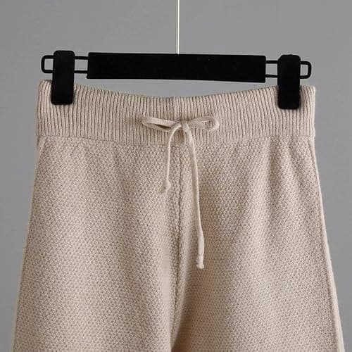 PAIDAXING Womens Oversized Knit Lounge Wear Sets 2 Piece Outfits Crew Neck Long Sleeve Sweater Tops with Wide Leg Drawstring Pants Cosy Knitwear Homewear Co Ord Sets for Women Elegant Tracksuit thumbnail 4