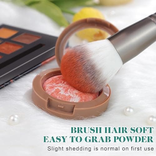 START MAKERS 12PCS Makeup Brushes Set, Professional Makeup Brushes Foundation Powder Concealers Eye Shadows Make Up Brush with 2 Makeup Sponge and Compact Mirror thumbnail 2