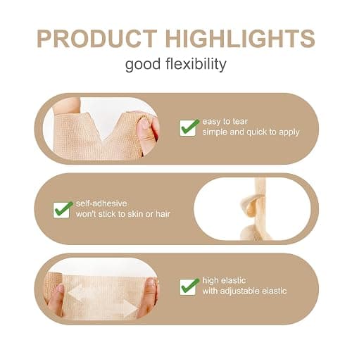 onida Adhesive Bandage Wrap 8pack，Cohesive Self Adhesive Tape,4" X 5 Yards Elastic Medical Non-Woven Sports Athletic Tape for Wrist,Ankle,Tattoo Grip Tape thumbnail 3