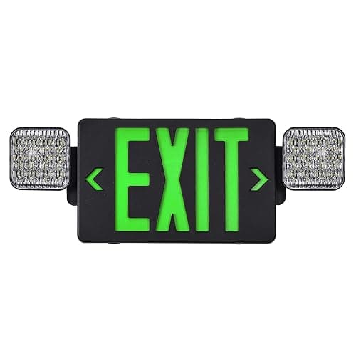 TANLUX Black Housing Exit Sign with Emergency Lights, LED Emergency Exit Light with Battery Backup, UL Listed, AC 120/277V, Commercial Emergency Lights Combo for Business - 1 Pack - Image 1