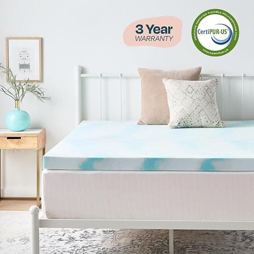 LINENSPA Memory Foam Mattress Topper - 3 Inch Gel Infused Memory Foam - Plush Feel - Cooling and Pressure Relieving - CertiPUR Certified - Dorm Room Essentials - Queen Size thumbnail 5