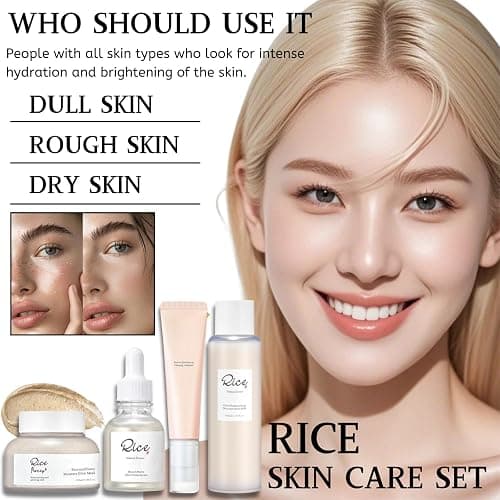 4-Step Korean Glass Skin Set – Rice & Honey Glow Mask, Arbutin Serum, Ginseng Eye Care, Hydrating Toner | Vegan, Anti-Oxidant Skincare Kit for Glowing Complexion, Korean Skincare Routine(4Pcs) thumbnail 2