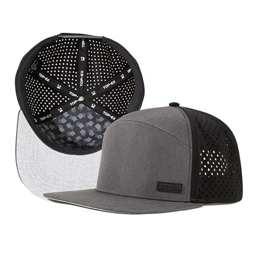 UVCoolix™ Cooling Sweatband Flat Bill Golf Baseball Cap,Breathable Sun Protection,Water-Resistant Snapback Performance Hat - Image 1