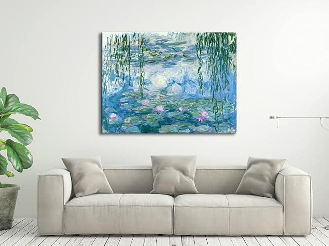 Wieco Art Water Lilies by Claude Monet Paintings Reproduction Canvas Prints Giclee Artwork for Wall DecorModern Canvas Wall Art for Home and office Decoration thumbnail 3