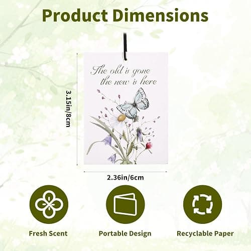 4pcs Christian Car Air Freshener, 3.15x2.36in/8x6cm Portable Cute Bible Verses Car Hanging Air Freshener with Pretty Bow and Floral Patterns for Cars Bathroom Dorm Books Decor(Green) thumbnail 2