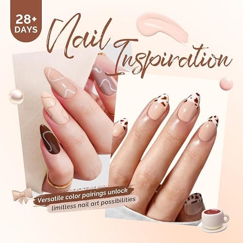 MelodySusie Nude Brown Gel Nail Polish Set - 6 Colors Milky Beige Neutral Pink Soak Off UV LED Gel Polish Gift for Women Nail Art Manicure Salon DIY Nail Design Decoration at Home thumbnail 3