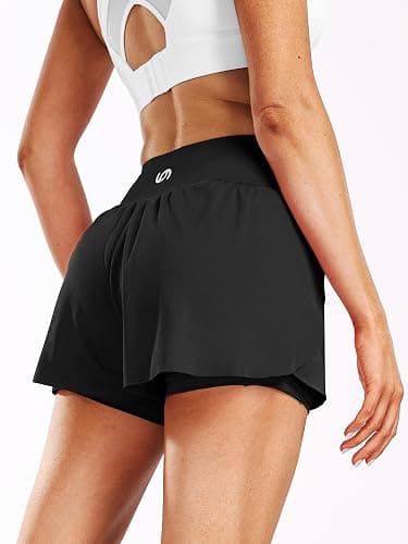 CADMUS 2 in 1 Women's Spandex Athletic Shorts Gym Yoga Shorts Pockets thumbnail 5