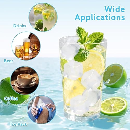 YOIUSFR 2.2LBS (70 Pcs) Reusable Ice Cubes for Drinks Without Diluting, BPA-Free Refreezable Plastic Fake Ice Cubes for Whiskey, Cocktails, Wine, Coffee & Home Parties (Transparent) thumbnail 5