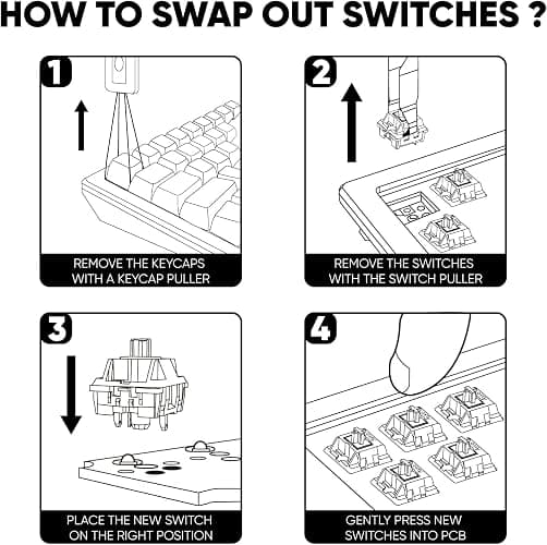 Akko Stellar Rose Switch for Mechanical Gaming Keyboard, 5-Pin 37gf Linear Pre-Lubed Key Switches Custom Keyboard Switch(45pcs) thumbnail 7