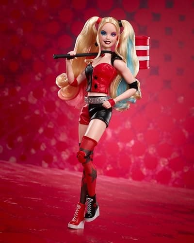 Barbie Signature Harley Quinn Collector Doll with Posable Body, Iconic Outfit, and Mallet Accessory, DC Batman 85th Anniversary Collectible thumbnail 3