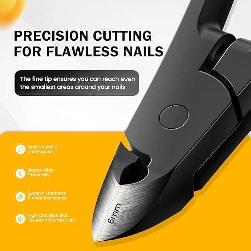 BEZOX Cuticle Cutters for Nails - Precision Half Jaw Cuticle Clippers, Stainless Steel Cuticle Trimmer for Manicure and Pedicure, Professional Cuticle Remover Tool - Black thumbnail 4