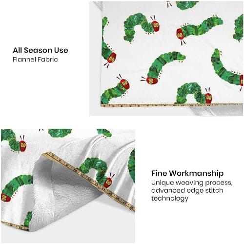 Sonernt Throw Blanket for/Couch/Bed Plush Blankets and Throws Very Hungry Caterpillar Flannel Fluffy Warm Cozy Blanket for Kids Girl Boy Dad Mom,60x80 Inches thumbnail 4