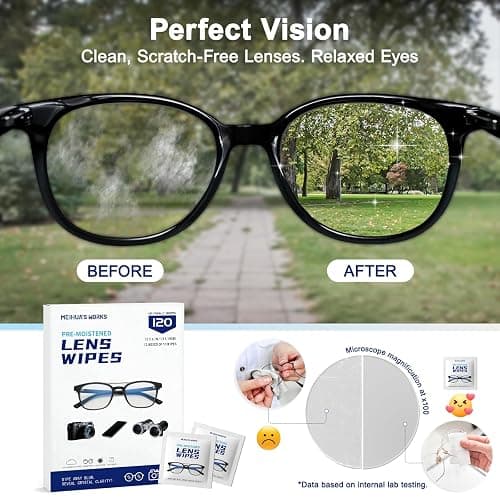 Third-Generation Lens Wipes, 120 Count, Individually Wrapped Pre-Moistened Cleaning Wipes for Eye Glasses, Camera Lens Cleaner, Streak-Free Scratch-Free Screen Cleaning for Phone, Sunglasses, Laptop thumbnail 4