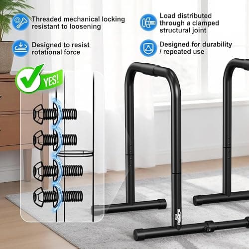 RELIFE REBUILD YOUR LIFE Dip Station Functional Heavy Duty Dip Stands Fitness Workout Dip bar Station Stabilizer Parallette Push Up Stand thumbnail 8