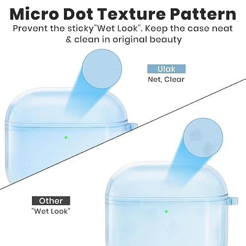 ULAK Compatible with AirPods 4 Case, Transparent Soft TPU Protective Case Cover for AirPods 4th Generation 2024 with Ring Keychain Accessories for Women Girls [Front Led Visible], Blue thumbnail 3