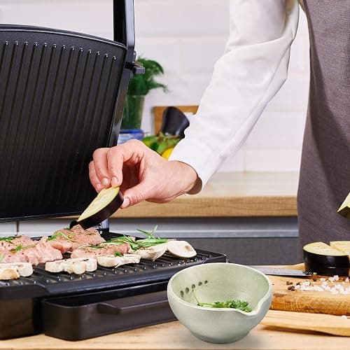 FoldTier Herb Stripper Bowl with Grater - Resin Herb Stripper Tool with 5 Hole Sizes – Efficient Peeling Kitchen Tools Supplies for Salads & Cooking Peeling off the Leafy Assembly thumbnail 6