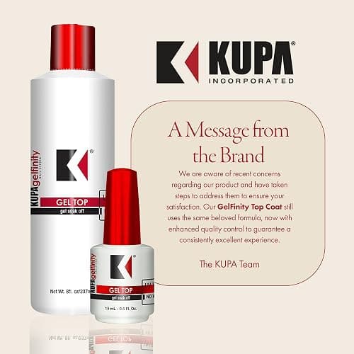 KUPA GelFinity - Soak Off Gel - Top Coat Glossy Finish (No-Wipe) 0.5 Fl Oz thumbnail 5