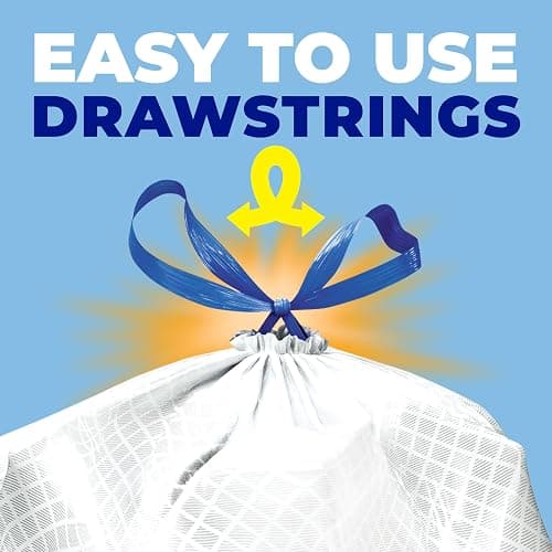 Hefty Ultra Strong Signature Scents 13 Gallon Trash Bags, Fresh Clean Breeze Scent, Tall Kitchen Trash Bags with 25% More Scent Technology, White, 80 Count thumbnail 6