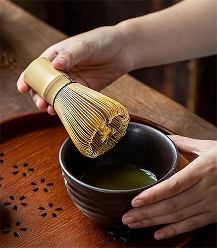Matcha Whisk - Bamboo Whisk for Matcha Powder, Handcrafted Organic Traditional Japanese Chasen, 100-Prong Matcha Stirrer Wisk Mixer Brush for Authentic Tea Preparation thumbnail 2