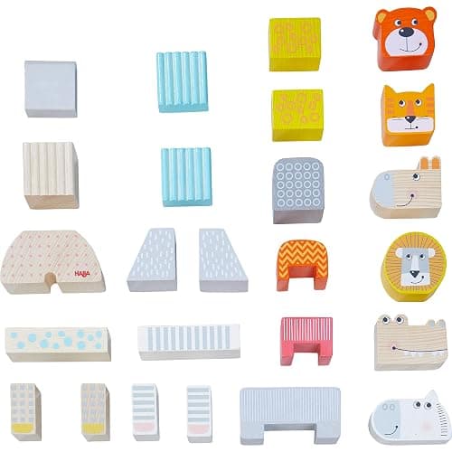 HABA Wooden Building Blocks Animal Parade - 25 Piece Wooden Toddler Toy Set for Ages 1-3 - Stacking Toys & Wood Blocks for Kids 2-4 Years, Made in Germany thumbnail 6