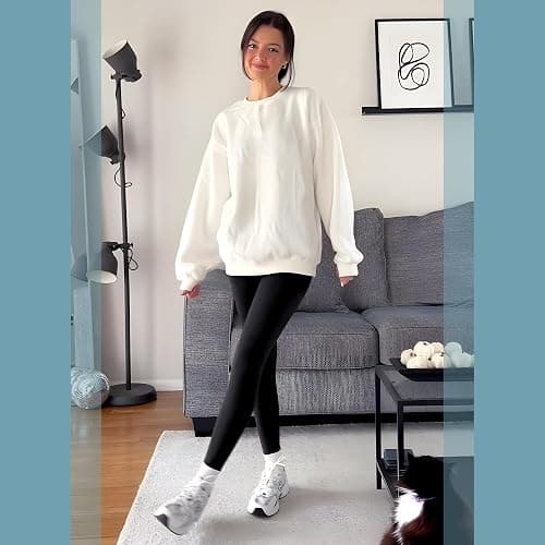 SINOPHANT High Waisted Leggings with Pockets Women, Full Length Capri Buttery Soft Stretchy Yoga Pants thumbnail 4