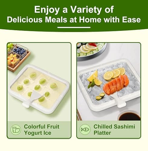 Rolled Ice Cream Maker Kit for Home, DIY Ice Cream Roll Pan with Scrapers, No Machine Required, Fun Ice Cream Maker for Kids, Family, Parties and Summer Desserts (White, M-8.85x6.88 inch) thumbnail 4