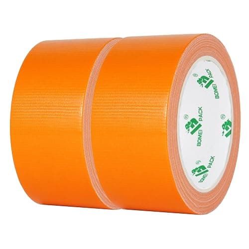 BOMEI PACK Orange 2inch x 20yds Sticky Duct Tape Heavy Duty Strong Industrial Color Duct Tapeor Packing and Repairing 2 Pack - Image 1