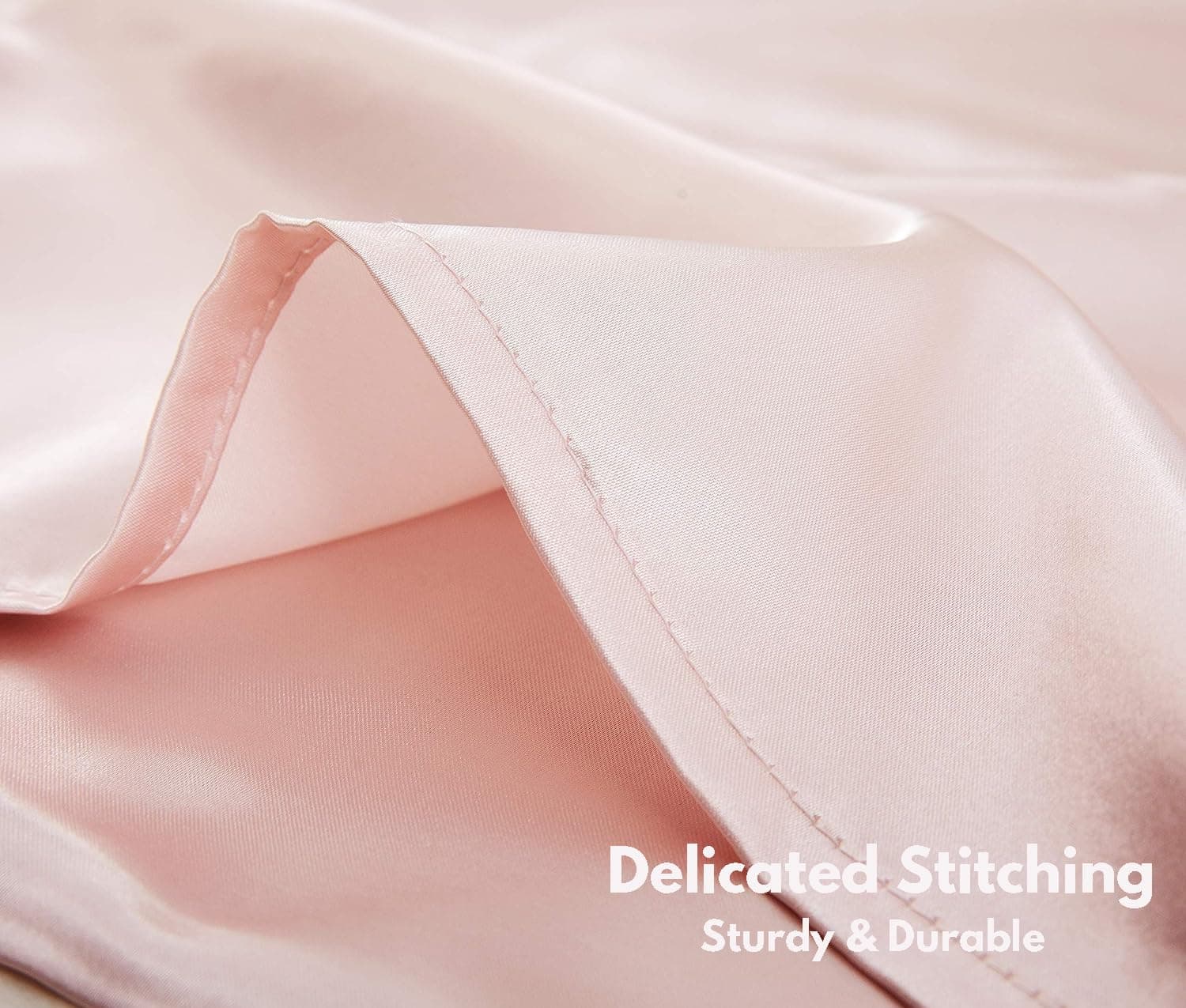Satin Pillowcase, T Tersely 2 Pack 20"x 30" Silk Satin Pillowcases for Hair and Skin Queen Size Pillow Case with Envelope Closure (Cream) - Cream thumbnail 2
