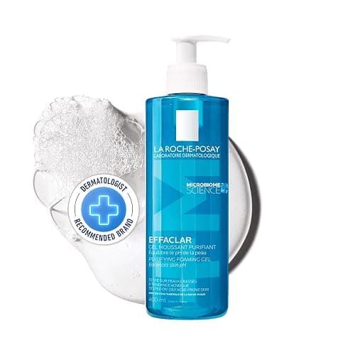 La Roche-Posay Face Wash Gel Cleanser, Effaclar Gentle Purifying Foaming Gel for Oily and Sensitive Acne-Prone Skin & Acne Lotion BUNDLE. Soap-Free, Paraben-free, Non-Comedogenic - Image 1
