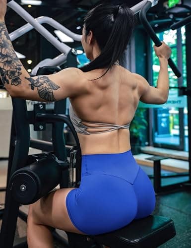 YEOREO Women's Biker Shorts 3.6" /4.5" / 6" Workout Gym Shorts Craze High Waist Tummy Control Hidden Scrunch Running Yoga thumbnail 3