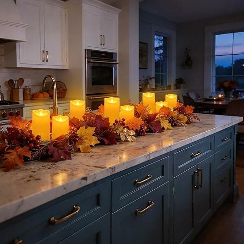 Flameless Candles 4" 5" 6" Set of 3 Outdoor Indoor Ivory Pillars Battery Operated Flickering Candles with Cozy Climbing Flame Effect, 8-Key Remote Timer, Plastic LED Candles for Wedding Decor thumbnail 6