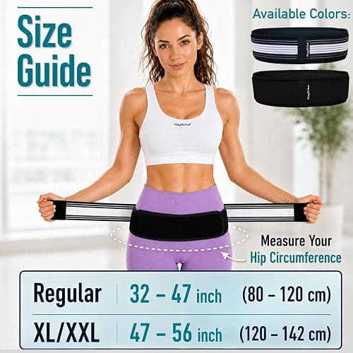 PlayActive Sacroiliac SI Joint Hip Belt - Lower Back Support Brace for Men and Women - Pelvic Support Belt - Trochanter Belt - Sciatica Pelvis Lumbar Hip Pain Relief (Regular) thumbnail 4