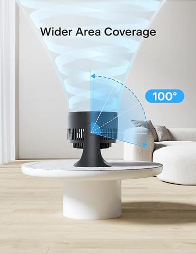 PELONIS 3 Speed Small Room Air Circulator Fan with 7-inch Blade, Table Fan with 100° Adjustable Head Tilt - Desktop Fan for Bedroom,Dorm and Office - Ventilador for Air Conditioner and Heater, Black thumbnail 3