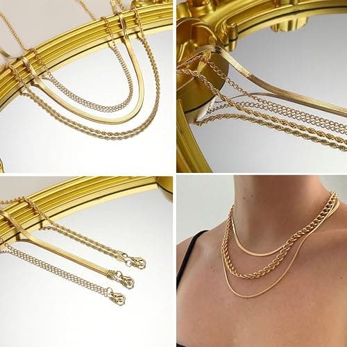 CONGYING 9pcs Gold Plated Necklaces set for Women, Gold Dainty Choker Necklace Trendy, Adjustable Layering Necklace Set for Women Gifts thumbnail 4