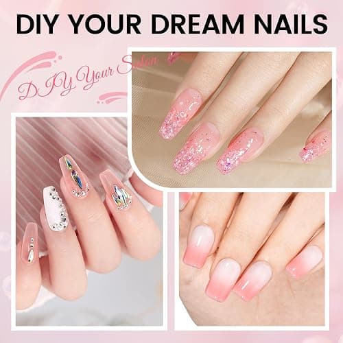 AILLSA Nail Extension Kit Medium Square Nail Tips 224pcs | Upgrade Glue Gel for Fake Tips Press on Nails, Nail Extensions Kit with Portable Nail Lamp for Beginners thumbnail 8