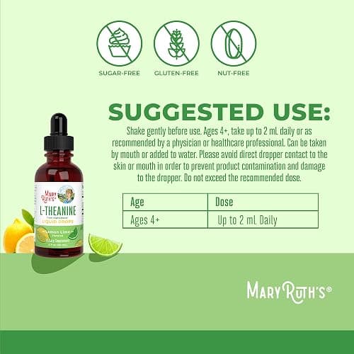 MaryRuth's L Theanine 200mg Liquid Drops for Adults & Kids, 30 Servings | Mood Support, Focus Supplement, Natural Sleep Support, Vegan, Non-GMO thumbnail 3