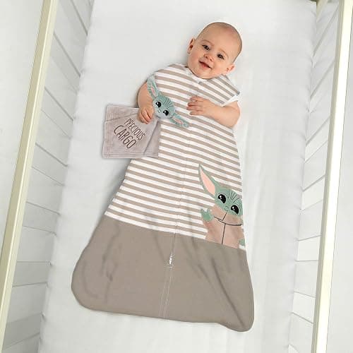 Lambs & Ivy Star Wars Mandalorian Baby Yoda Wearable Blanket/Lovey Gift Set 2pc thumbnail 2