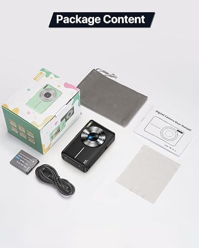 Digital Camera 1080P, 44MP FHD Compact Digital Camera, 16X Digital Zoom Portable Photo Camera with 2.4" LCD Screen, 1 Battery, Vlogging Camera for Kids, Beginners, Teens, Students-Black (No SD Card) thumbnail 8