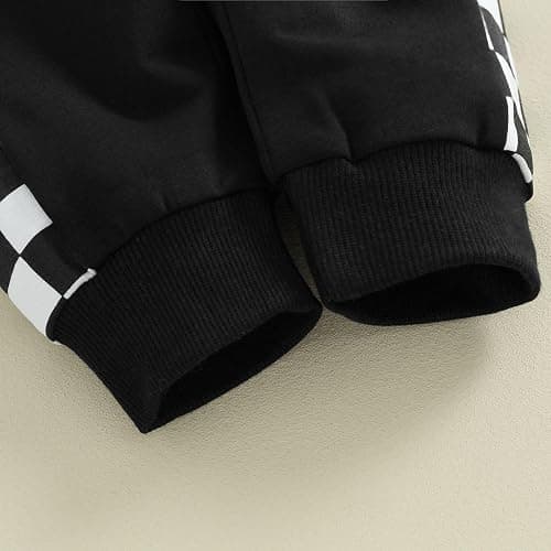 Toddler Baby Boy Fall Outfit Checkerboard Patchwork Long Sleeve Sweatshirts Elastic Waist Pants Cute Newborn Clothes Set thumbnail 7