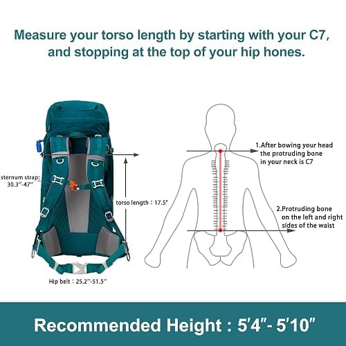N NEVO RHINO Internal Frame Hiking Backpack 50/60/65/70/80L, Mountain Climbing Camping Backpack Daypack Waterproof Rain Cover thumbnail 5