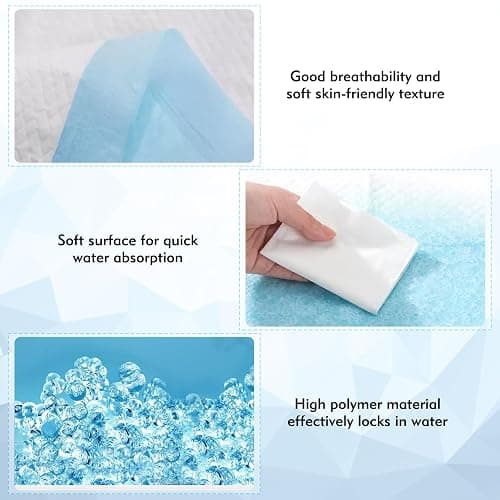 Fhiny 50 PCS Rabbit Pee Pads 18" x 24" Thicken Bunny Pee Pads Disposable Super Absorbent and Leak-Proof Potty Pad for Puppy Cats Guinea Pigs Chinchillas and Other Small Animals thumbnail 5