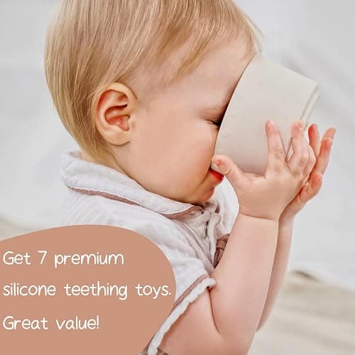 Moonkie Baby Stacking Cups Toy Silicone, Teether for Baby, Early Development & Activity Toys, Silicone Soft Toy, for Bath Play, Stacking Toys 7 Piece Set, Gifts for Boys and Girls 6 Months+ thumbnail 7